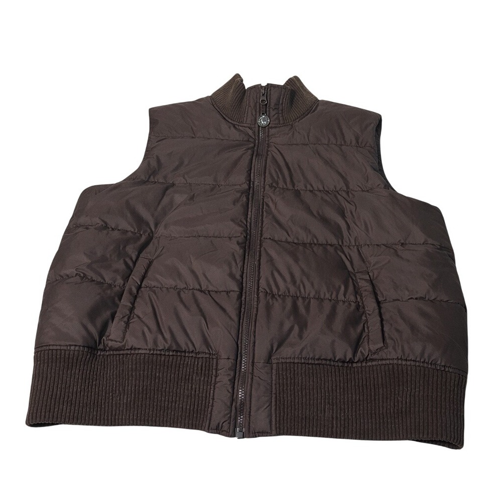 Old Navy Frost Free Puffer Vest women's 2XL Brown Down‎ Feather Fill Quilted Zip